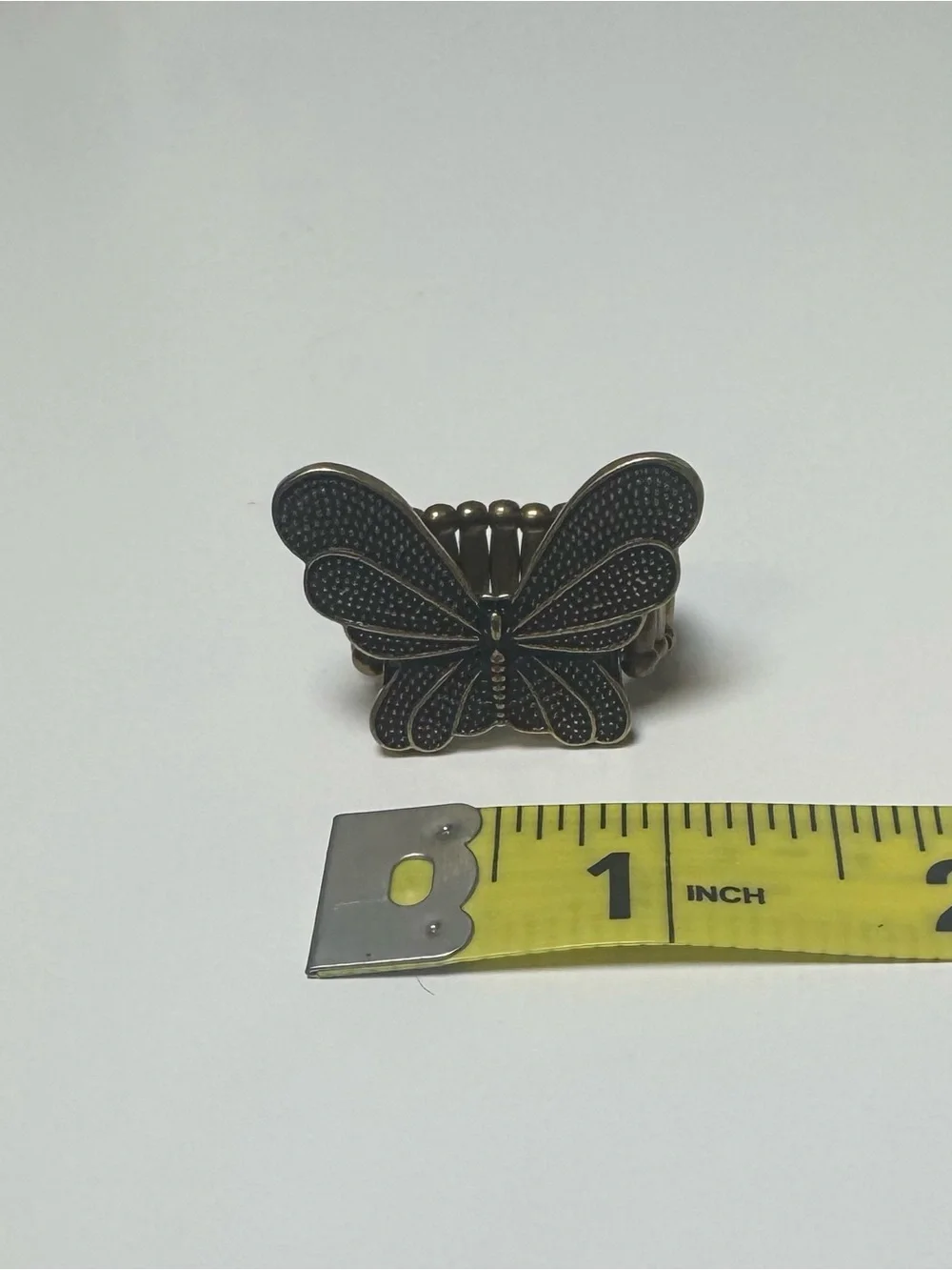 paparazzi Black and Antique Gold Butterfly Stretch Ring